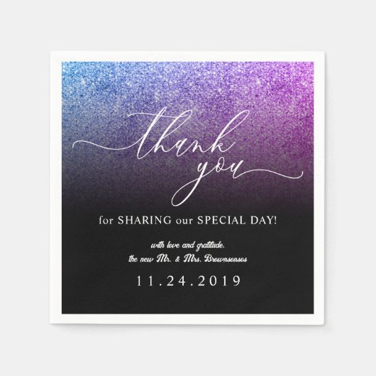 Glitzer Rosa AQUAMARINE Minimalistische Dekoration Serviette (Vorderseite)