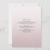 Glitzer rosa Bachelorette Wochenenden-Einladung Einladung (Rückseite)