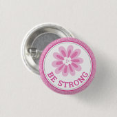 Glitzer Rosa Blumen Brustkrebs-Bewusstseins-Design Button (Vorne & Hinten)
