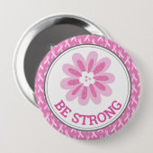 Glitzer Rosa Blumen Brustkrebs-Bewusstseins-Design Button (Vorne & Hinten)