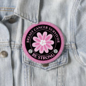 Glitzer Rosa Blumen Brustkrebs-Bewusstseins-Design Button (Beispiel)