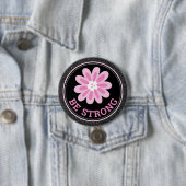 Glitzer Rosa Blumen Brustkrebs-Bewusstseins-Design Button (Beispiel)