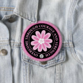 Glitzer Rosa Blumen Brustkrebs-Bewusstseins-Design Button (Beispiel)