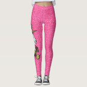 Glitzer Rosa Einhorn Leggings (Vorderseite)