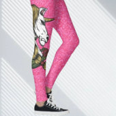 Glitzer Rosa Einhorn Leggings