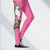 Glitzer Rosa Einhorn Leggings