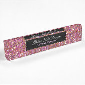 Glitzer Rosa Elegance Namensplakette