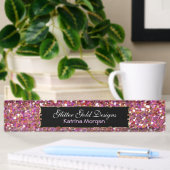 Glitzer Rosa Elegance Namensplakette