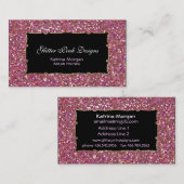 Glitzer Rosa Elegante Business Cards Visitenkarte (Vorne/Hinten)