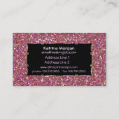 Glitzer Rosa Elegante Business Cards Visitenkarte (Rückseite)