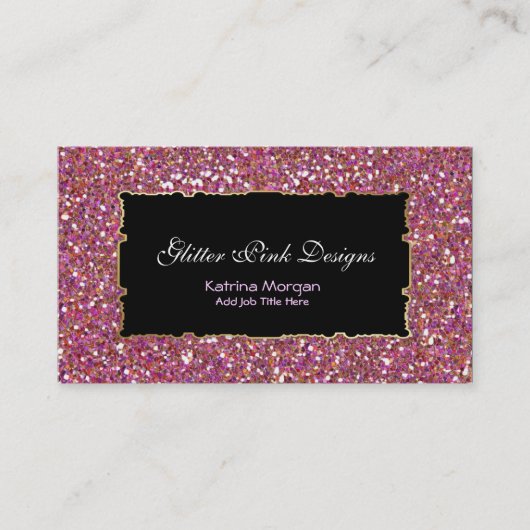 Glitzer Rosa Elegante Business Cards Visitenkarte (Vorderseite)