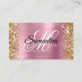 Glitzer Rosa Extravagantes Monogramm Visitenkarte