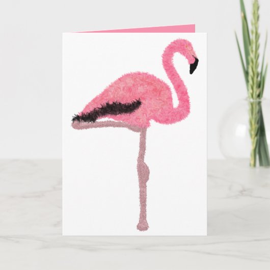 Glitzer Rosa Flamingo Feiertagskarte (Vorderseite)