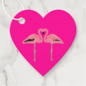 Glitzer Rosa Flamingo Geschenkanhänger (Vorderseite)