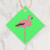 Glitzer Rosa Flamingo Geschenkanhänger (Vorderseite)