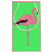 Glitzer Rosa Flamingo Kleine Geschenktüte (Rückseite)