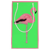 Glitzer Rosa Flamingo Kleine Geschenktüte (Vorderseite)