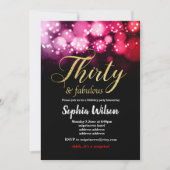 Glitzer Rosa Geburtstagsfeier Einladung (Vorderseite)