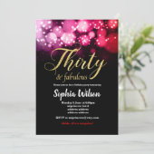 Glitzer Rosa Geburtstagsfeier Einladung (Stehend Vorderseite)