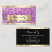 Glitzer Rosa Golden Frame Glam Pink Modernes Metal Visitenkarte (Vorne/Hinten)