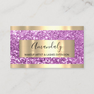 Glitzer Rosa goldfarbene Rahmen glänzend rosa Mode Visitenkarte