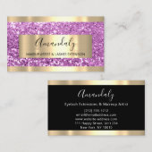 Glitzer Rosa goldfarbene Rahmen glänzend rosa Mode Visitenkarte (Vorne/Hinten)