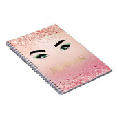 Glitzer Rosa grüne Augen Augen Augen Lashes Notizblock (Rechte Seite)
