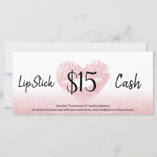 Glitzer Rosa Hörlippen Makeup Künstlergeld (Vorderseite)