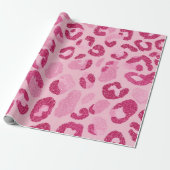 Glitzer Rosa Leopard Muster Geschenkpapier (Ungerollt)