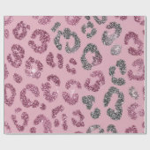 Glitzer Rosa Leopard Muster Geschenkpapier (Flach)