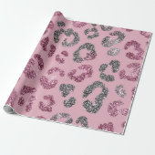 Glitzer Rosa Leopard Muster Geschenkpapier (Ungerollt)