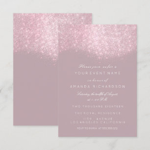 Glitzer Rosa Mauve Grau Weiß Pastell Forma Elegant Einladung