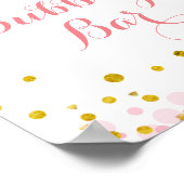 Glitzer Rosa Mond Aquarell Bubbly Bar Signage Poster (Ecke)