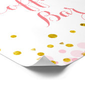 Glitzer Rosa Mond Aquarell Kaffeeunterschrift Bar Poster (Ecke)