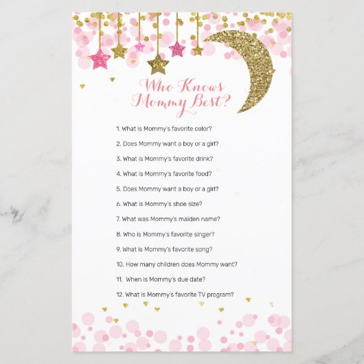 Glitzer Rosa Mond Wasserfarbe, die Mommy Best kenn (Vorderseite)