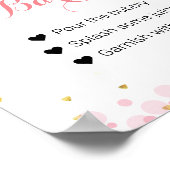 Glitzer Rosa Mond Wasserfarbe Mimosa Bar Zeichen Poster (Ecke)