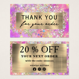 Glitzer Rosa Opal Discount Card