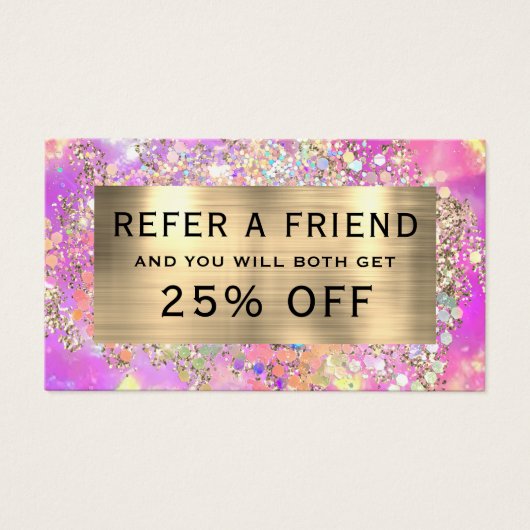 Glitzer Rosa Opal-Referenzkarte (Vorderseite)