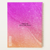 Glitzer Rosa Planer Buchstil Vorlage (Rückseite)