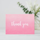 Glitzer Rosa Quinceñera Dankeskarten Dankeskarte (Stehend Vorderseite)