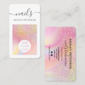 Glitzer Rosa Regenbogen Einhornnagel Drehbuch Visitenkarte (Vorne/Hinten)