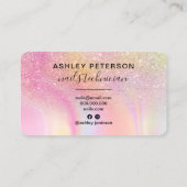 Glitzer Rosa Regenbogen Einhornnagel Drehbuch Visitenkarte (Rückseite)