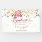 Glitzer Rosa Rosa Marsala Abschluss Banner (Horizontal)