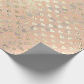 Glitzer Rosa Rose Gold Kristalle Blush Glam Geschenkpapier (Ecke)