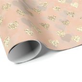 Glitzer Rosa Rose Gold Kristalle Blush Glam Geschenkpapier (Rolleneckpunkt)
