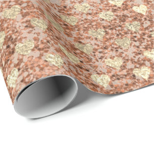 Glitzer Rosa Rose Gold Kristalle Shiny Glam Geschenkpapier