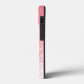 Glitzer-Rosa-Roségold-Monogramm-Skript Case-Mate iPhone Hülle (Rückseite / Links)