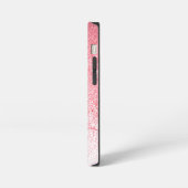 Glitzer-Rosa-Roségold-Monogramm-Skript iPhone Hülle (Linke Seite)