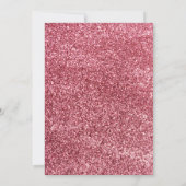 Glitzer Rosa Schleife FÜNF Mädchen Geburtstag Einladung (Rückseite)