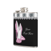 Glitzer Rosa Schuhe Rosa und Schwarz Flachmann (Links)